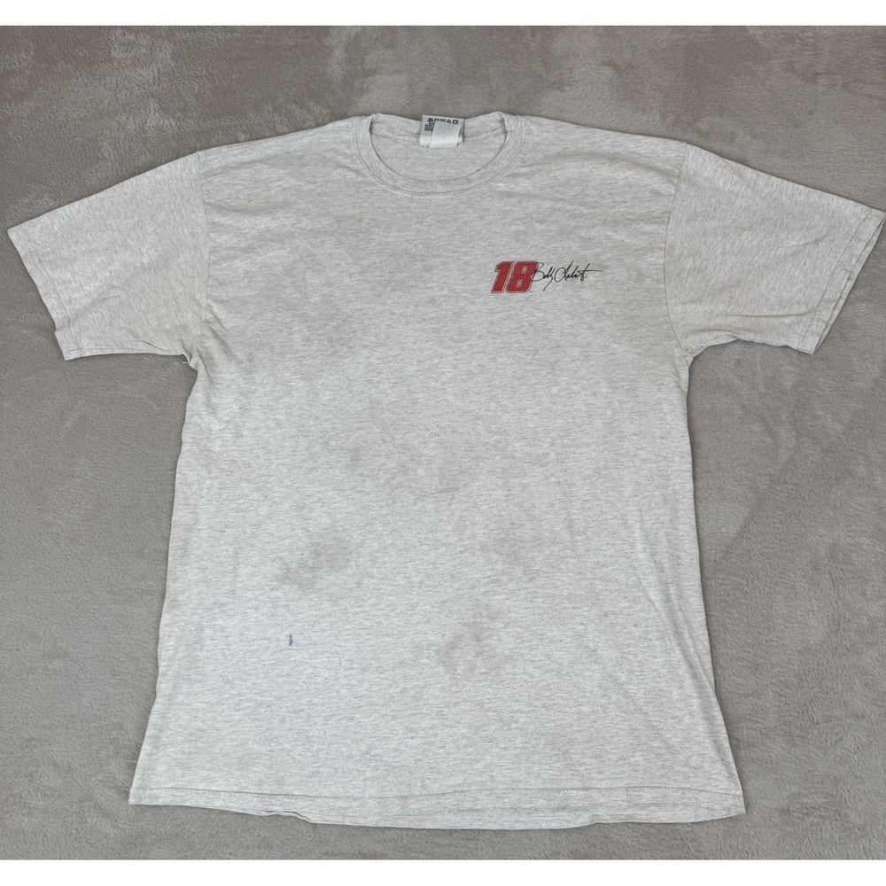 VTG Competitors View 2002 NASCAR Bobby Labonte Shirt Mens XL Gray Preowned Stain